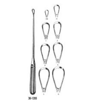 Miltex Curette Uterine Greene 11" #6 Serrated/Malleable Shank Blunt Blade Tip SS Each - Integra Miltex - 30-1255-6