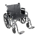 Drive Medical Designs Wheelchair Transport Sentra EC 500lb Capacity Black Swngwy Ftrst/Alum Ft Plt Each - STD22ECDDA-SF