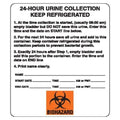 Marketlab Label Black/White 3x3-5/8" 24 Hour Urine Collection 250/Rl - 6462