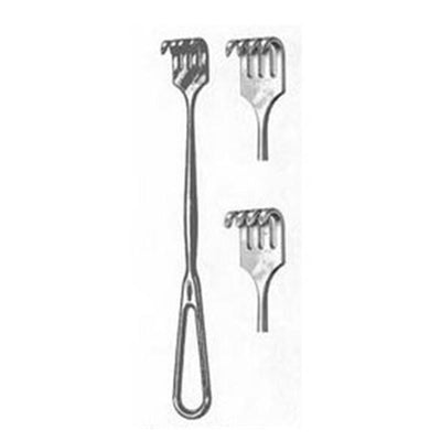 Miltex Retractor Volkman 8-3/4" Blunt 6 Prong Stainless Steel Each - Integra Miltex - 11-554