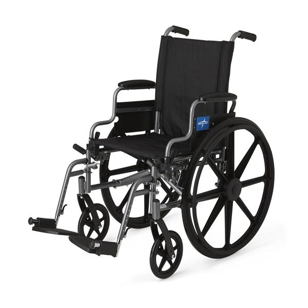 Medline Industries Inc Wheelchair Patient Excel K4 Basic 300lb Capacity Black/Gray Swngwy Ftrst Arm Each - MDS806500E