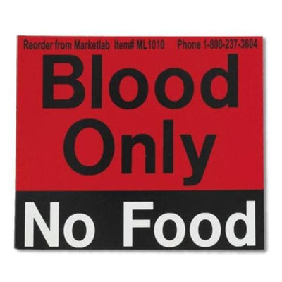 Marketlab Magnet Label Red/Black Blood Only No Food 2/Pk - 1010