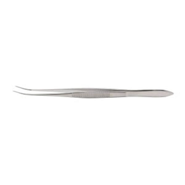 Miltex Forcep Dressing 4" 0.5mm Wide Tip Serrated Tips Half Curve Stainless Steel Each - Integra Miltex - 18-781
