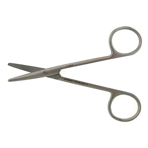 BR Surgical, LLC Scissors Strabismus Baby Metzenbaum 4-1/4" Blunt/Blunt Smooth Curved SS Each - BR08-37111