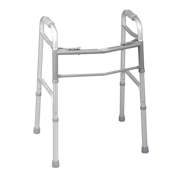 Medline Industries Inc Walker 300lb Capacity Gray/Silver Glides 17.5x225-32" 2 Button Junior 4/Ca - MDS86410J4