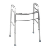 Medline Industries Inc Walker 300lb Capacity Gray/Silver Glides 17.5x225-32" 2 Button Junior 4/Ca - MDS86410J4