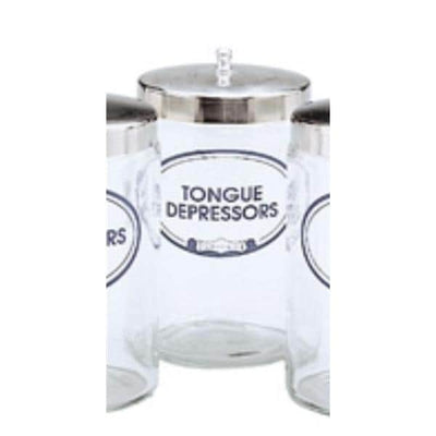 Graham Jar Sundry 7x4-1/4" Clear Glass With Stainless Steel Cover Each - Field/Everest &Jennings - 3454A T