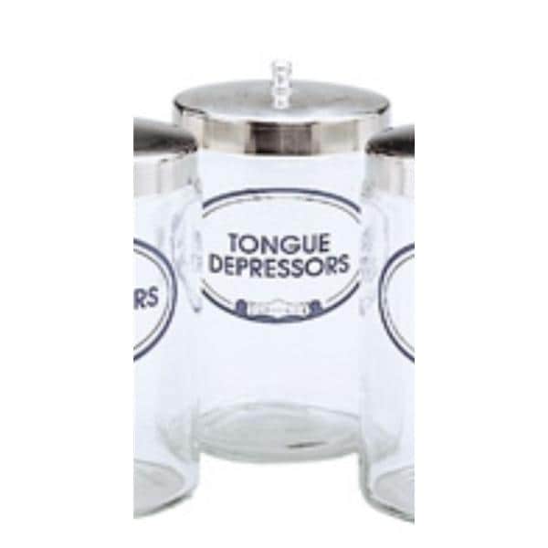 Graham Jar Sundry 7x4-1/4" Clear Glass With Stainless Steel Cover Each - Field/Everest &Jennings - 3454A T