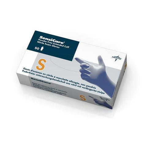 Medline Industries Inc Gloves Exam SensiCare Powder-Free Nitrile Latex-Free 12 in Small Blue 500/Ca - MDS1284