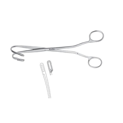 Miltex Forcep Kidney Stone Randall Meister-Hand 9-1/4" Serrated Quarter Curve SS Each - Integra Miltex - MH29-284