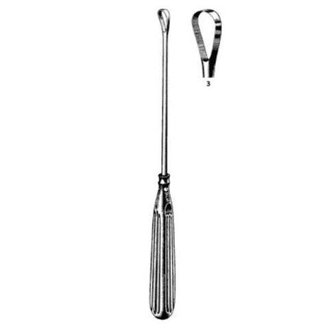 Sklar Instruments Curette Uterine Sims 11" #3 Sharp Tip Stainless Steel Each - 90-5423