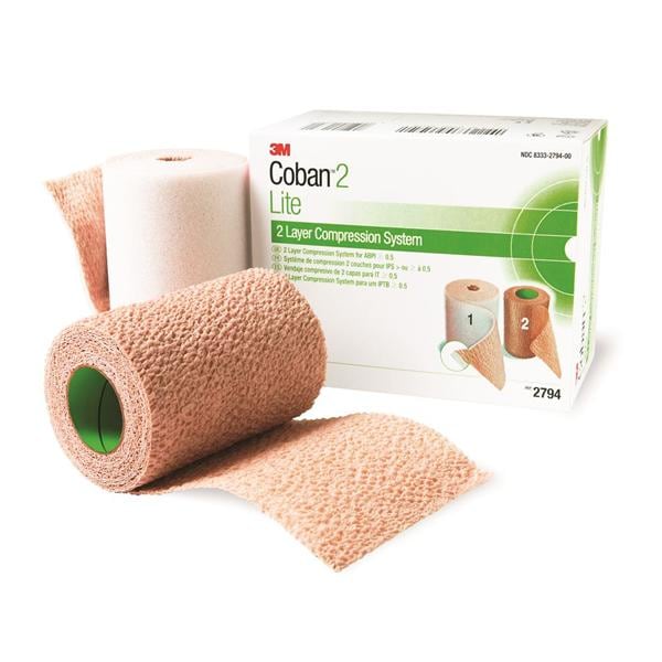 3M Medical Products Bandage Coban Lite Compression Elastic 4"x2.9yd LF Tan 8Kt/Ca - 2794N