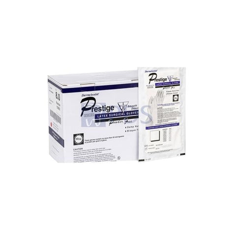 Innovative Health Care Gloves Surgical DermAssist Prestige Powder-Free Latex 7.5 Sterile White 200Pr/Ca - 139750