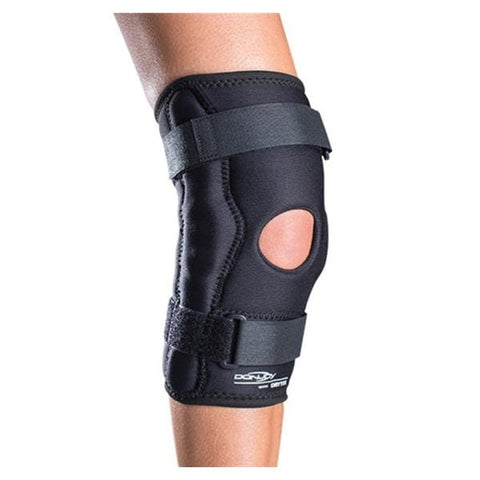 DJO, Inc Brace Wraparound Economy Adult Knee Drytex Black Size Medium Each - 11-0672-3