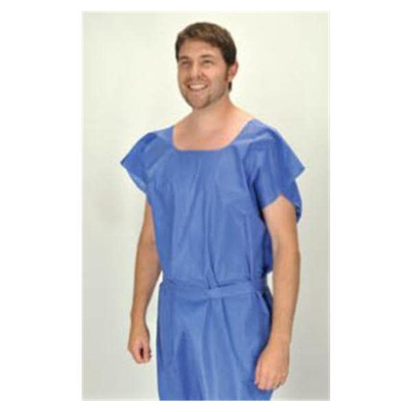 Tidi Products LLC Gown Patient Ultimate 30 in x 42 in Dark Blue 50/Case - 950545