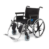 Medline Industries Inc Wheelchair Hemi Excel Shuttle Extra Wide 850lb Blk Elvt Lgrst Dsk Arms Adult Each - MDS809850
