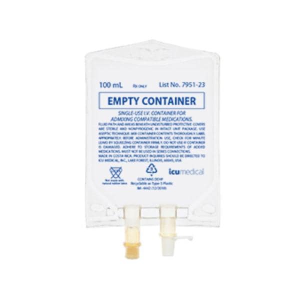 Icu Medical, Inc Bag IV Lifecare PVC 100mL Each, 200 Each/CA - 7951-23