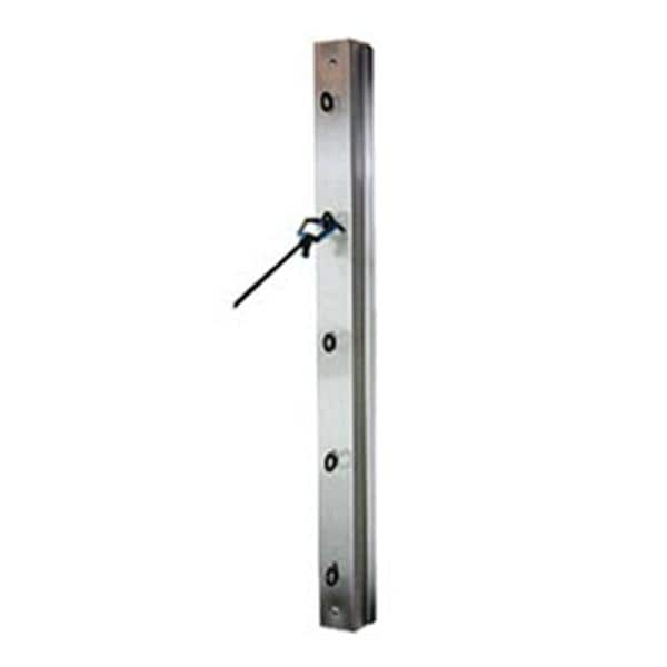 Patterson Med(Sammons Preston) Station Exercise Rail CanDo 2x3x28" Silver Stainless Steel With 5 Hook/Base 3/St - 553989