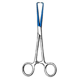 Sklar Instruments Forcep Tenaculum Schroeder 10" Flat Tip Stainless Steel/Blue Coated Each - 91-5455