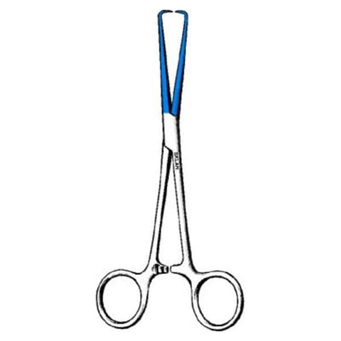 Sklar Instruments Forcep Tenaculum Schroeder 10" Flat Tip Stainless Steel/Blue Coated Each - 91-5455