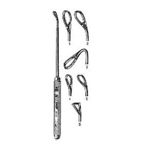 Miltex Curette Antrum Coakley 6-3/4" #5/Small 60 Degree Tip Stainless Steel Each - Integra Miltex - 20-340