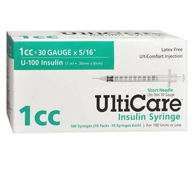 Ulti Med, Inc Syringe/Needle 1cc 30gx5/16" UltiCare Insulin Conventional 100x5/Ca - 9319