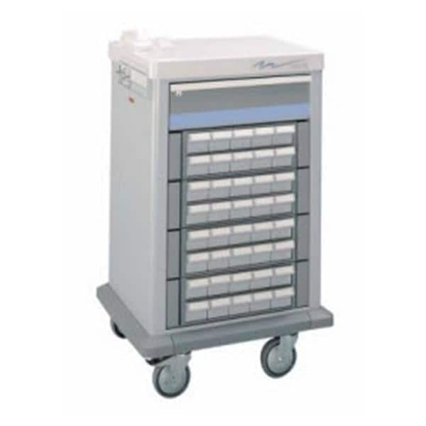 Waterloo Industries Cart Medication 40-3" Bins Locking Each - HTK1-6BTTTT