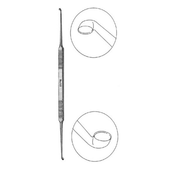 Miltex Curette Bone House 6" 2.25x3/2x2.5mm Cup Tip Strong Angled Stainless Steel Each - Integra Miltex - 19-2530