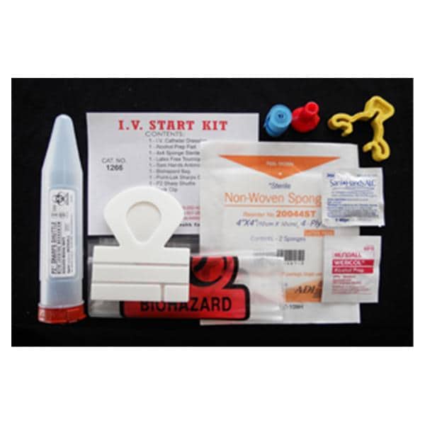 Motion Medical Distributing Kit IV Starter With Gauze Sponges/Label/Tape/Tourniquet Latex Sterile 100/Ca - 1413