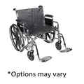 Drive Medical Designs Wheelchair Transport Sentra EC 450lb Capacity Black Alum Ft Plt Elvt Lgrst Each - STD24ECDDA-ELR