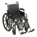 Drive Medical Designs Wheelchair Silver Sport 2 300lb Capacity Blk/Slvr Vn Swngwy Ftrst Fxd Adult Each - SSP218FA-SF