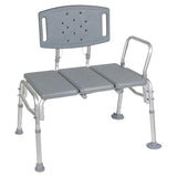 Drive Medical Designs Bench Transfer Deluxe 500lb Capacity 24x32.5x18.5-23.5" Bariatric Alum/Plstc Each - 12025KD-1