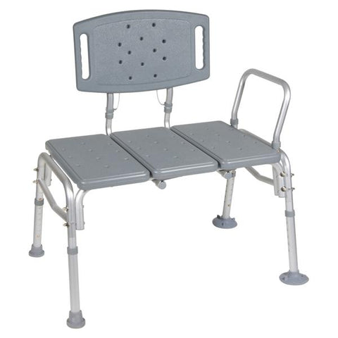 Drive Medical Designs Bench Transfer Deluxe 500lb Capacity 24x32.5x18.5-23.5" Bariatric Alum/Plstc Each - 12025KD-1