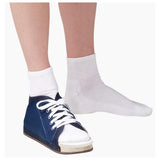 Deroyal Industries Inc Shoe Post-Op Canvas Navy Wood Sole/Rubber Bottom Men 7-8.5 Size Medium Each - 2020-02