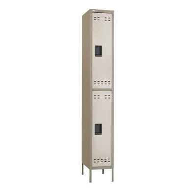 Safco Products Locker Storage 2 Tier Steel Padlock Handle 12x18x78" Tan Eachch - 5523TN