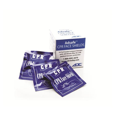 American Diagnostic Corp. Face Shield CPR Barrier Adsafe 12x8" Compact 10/Pk - 4055-10