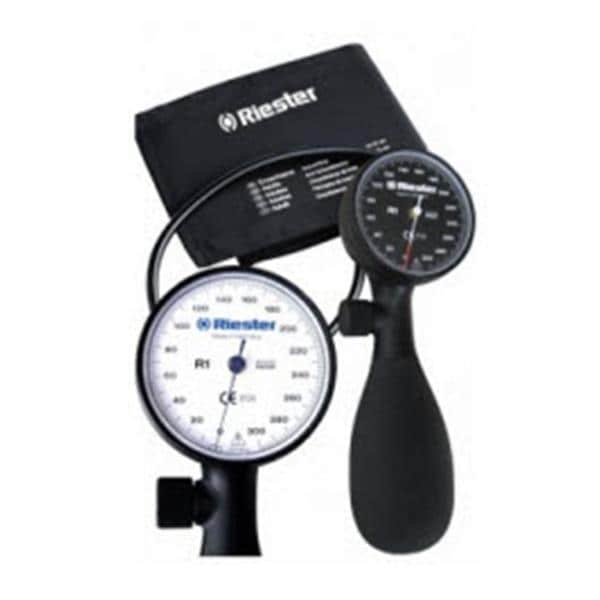 Riester USA Sphygmomanometer Aneroid R1 Shock-Proof Adult Hand Dial Display Black Eachch - 1250-107