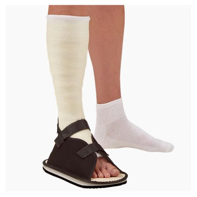 Deroyal Industries Inc Shoe Cast Canvas Black Rubber Sole/Rocker Bottom 13x5.5" Size Large Each - 2033-04