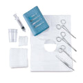 Medical Action Industries Tray Laceration With 5" Curved Mosquito Hemostat/Syringe 20/Ca - 68718