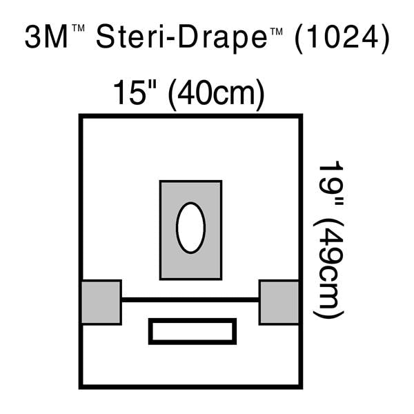 3M Medical Products Drape Surgical Steri-Drape Fenestrated 15x19" Small Clear Sterile 40/Ca - 1024