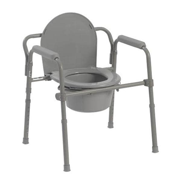Drive Medical Designs Commode Patient 350lb Capacity Gray Tips 22.25x15.5-21.75" 4/Ca - 11148N-4