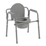 Drive Medical Designs Commode Patient 350lb Capacity Gray Tips 22.25x15.5-21.75" 4/Ca - 11148N-4