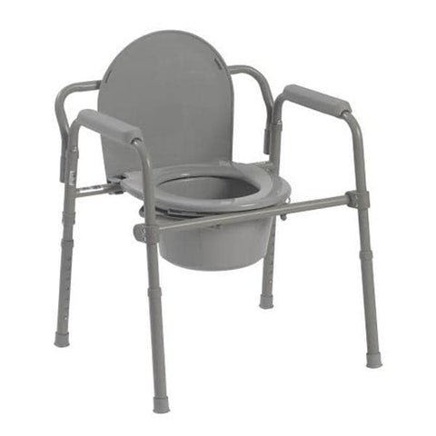 Drive Medical Designs Commode Patient 350lb Capacity Gray Tips 22.25x15.5-21.75" 4/Ca - 11148N-4