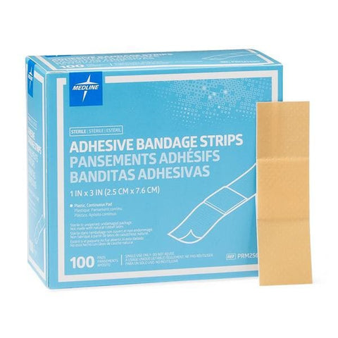 Medline Industries Inc Bandage Strips Plastic Caring 1x3" Flexible Flesh LF 1200/Ca - PRM25600