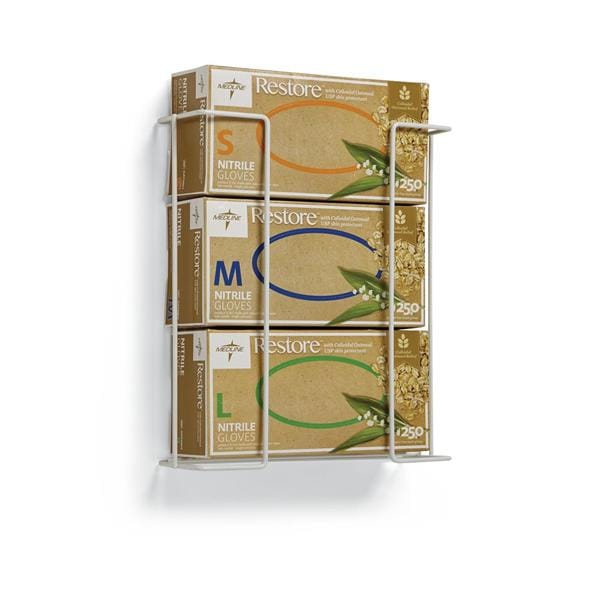 Medline Industries Inc Glove Box Dispenser Wire Triple White 10/Bx - MDS193094