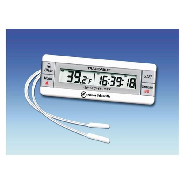 Fisher Scientific Co. Traceable Dual Sensor Thermometer ABS Plastic -50 to 70C Each - 15078185