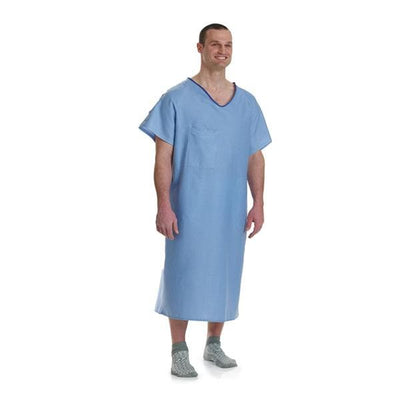 Medline Industries Inc Gown IV 100% Polyester One Size Unisex Solid Blue Adult 72/Ca - MDTPG5ITSBLU