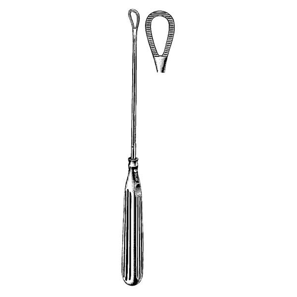 Sklar Instruments Curette Uterine Greene 11" Serrated Blunt Tip Stainless Steel Each - 90-5566