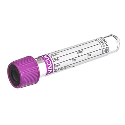 Greiner Vacuette Tube Venous Blood Collection Vacuette 3mL 13x75mm Plstc K3EDTA Lav/Blk 50/Bx, 24 BX/CA - 454217