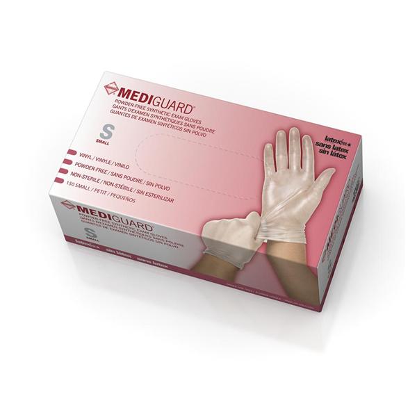 Medline Industries Inc Gloves Exam MediGuard Powder-Free Vinyl Latex-Free 9.5 in Small Clear 1500/Ca - MSV511